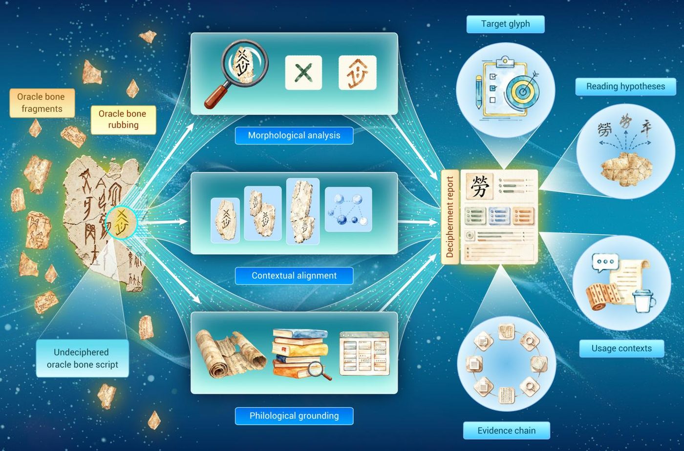 AlphaOracle: Deciphering Oracle-Bone Script
